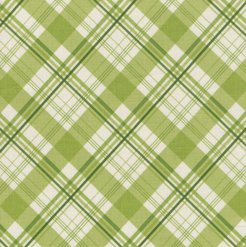Riley Blake Fabrics Hydrangeas in the Garden Jennifer Bosworth Green Garden Plaid Diagonal