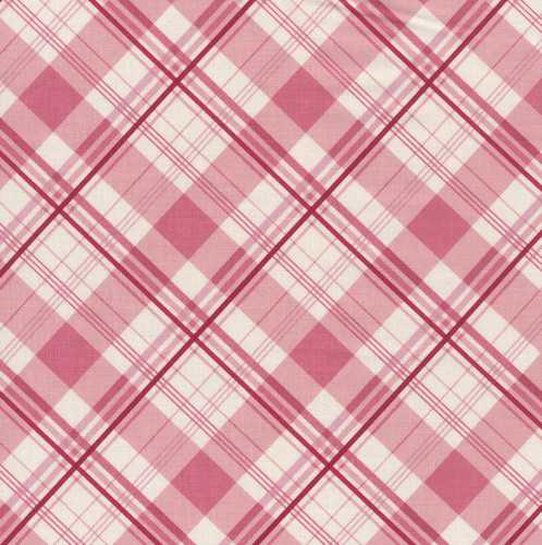 Riley Blake Fabrics Hydrangeas in the Garden Jennifer Bosworth Pink Garden Plaid Diagonal