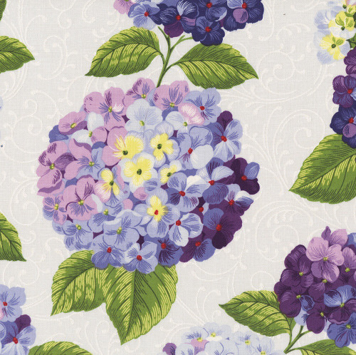 Riley Blake Fabrics Hydrangeas in the Garden Jennifer Bosworth Powder Blue Pearl Hydrangea Blooms