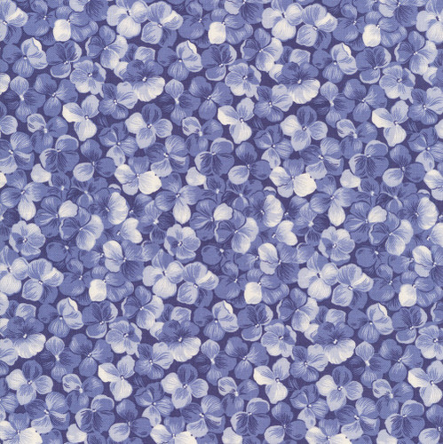 Riley Blake Fabrics Hydrangeas in the Garden Jennifer Bosworth Blue Pearl Packed Hydrangea Blooms
