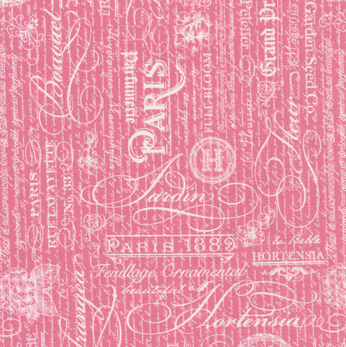 Riley Blake Fabrics Hydrangeas in the Garden Jennifer Bosworth Rose Pink Pearl French Writing