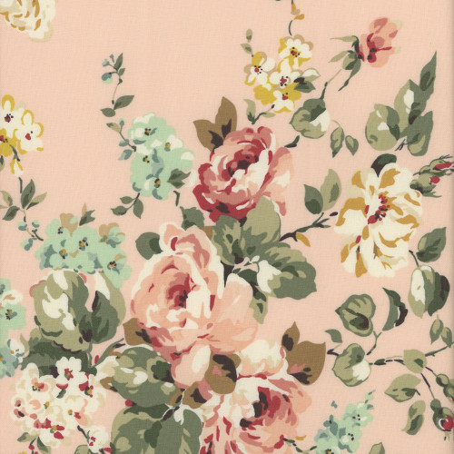 Riley Blake Fabrics Rose & Violet's Bouquet des Fleurs Blush Pink Wallpaper Shabby Chic Roses