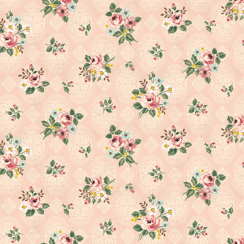 Riley Blake Fabrics Rose & Violet's Bouquet des Fleurs Blush Pink Roses and Lace