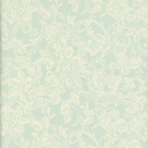 Riley Blake Fabrics Rose & Violet's Bouquet des Fleurs Blue Printed Rose Lace