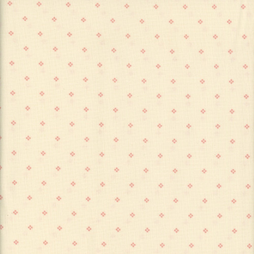 Riley Blake Fabrics Rose & Violet's Bouquet des Fleurs Cream Pink Quatrefoil Dots