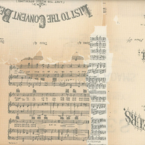 Riley Blake Fabrics Rose & Violet's Bouquet des Fleurs Cream Sheet Music Collage