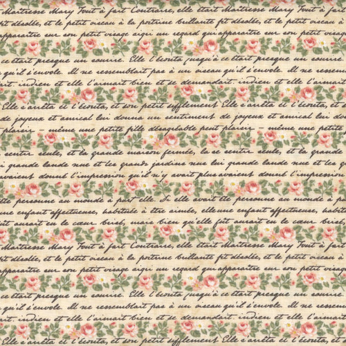 Riley Blake Fabrics Rose & Violet's Bouquet des Fleurs Poem Roses and Poetry Stripe