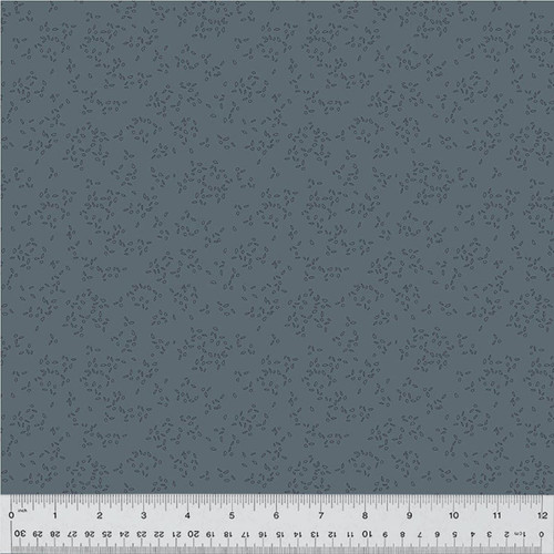 Windham Fabrics Nature Study 2.0 Blueberry Petal, patterned fabric with small repeated floral motifs on a dark blue background.