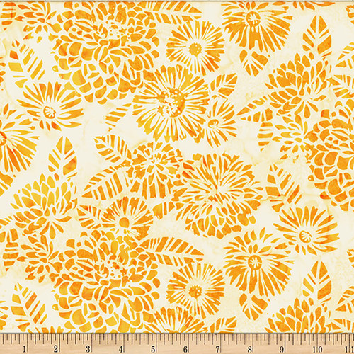 Hoffman Fabrics Bali Batiks Hand Dyed Yellow Woodblock