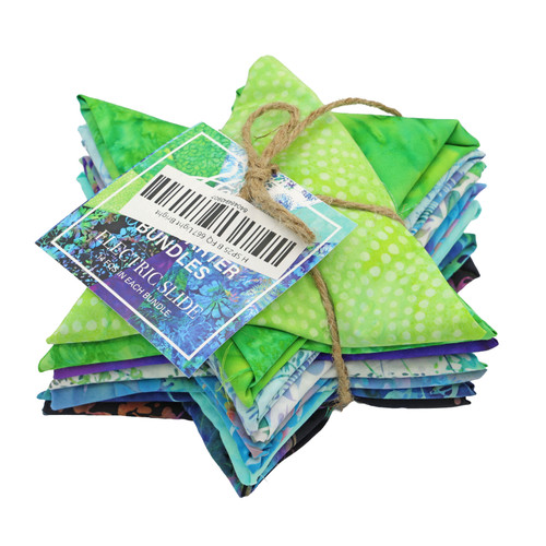 Hoffman Fabrics Bali Batik Hand Dyed Batik 14 Fat Quarters Light Bright Lime Purple Turquoise
