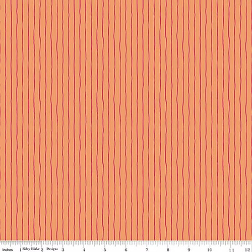 Riley Blake Fabrics Virginia Rose Katherine Lenius Orange Wavy Stripe