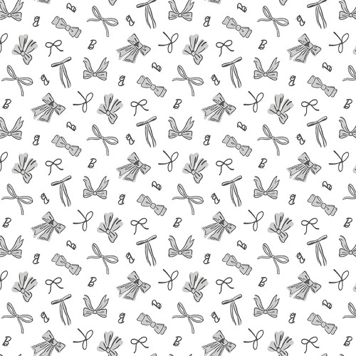 Riley Blake Barbie Vintage White B's and Bows