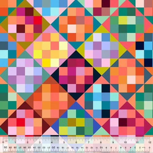 Windham Fabrics 108 Inch Wide Quilt Backing Colorblock Quilt Blocks Annabel Wrigley Pink Blue Green