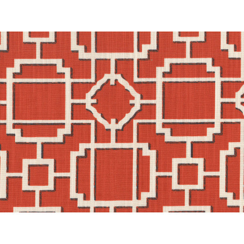 Covington Fabrics Makura Persimmon Chippendale Trellis