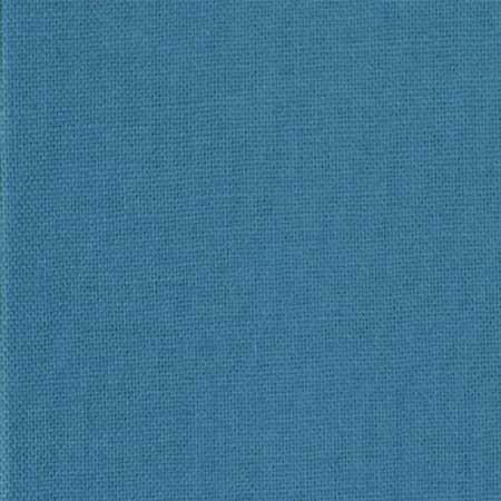 Moda Bella Solids Horizon Blue, close-up of blue solid fabric with a textured weave.