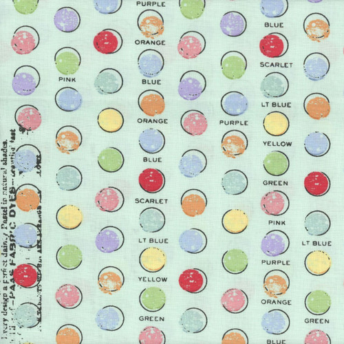 Riley Blake Fabrics Egg Hunt Janet Wecker Frisch Egg Dye Dots Aqua Blue