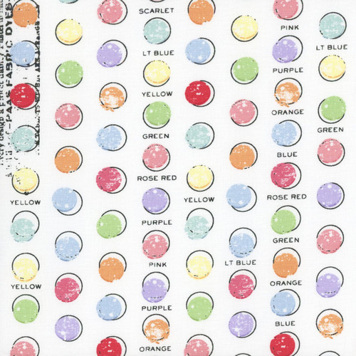 Riley Blake Fabrics Egg Hunt Janet Wecker Frisch Egg Dye Dots White