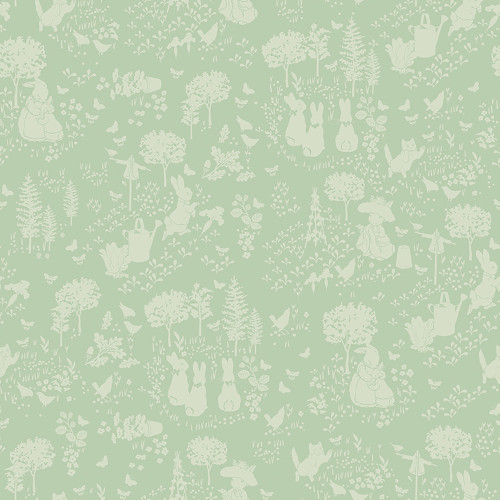 Riley Blake Fabrics Peter Rabbit and Benjamin Bunny Tonal Garden Green