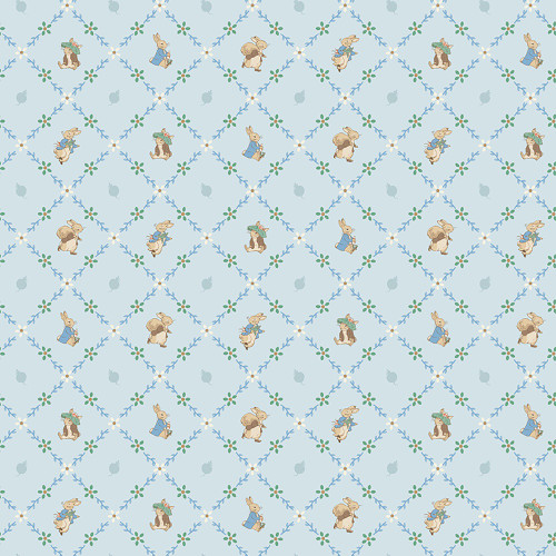 Riley Blake Fabrics Peter Rabbit and Benjamin Bunny Lattice Blue