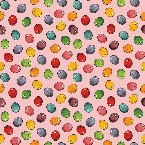 Riley Blake Fabrics Egg Hunt Janet Wecker Frisch Jelly Beans Pink