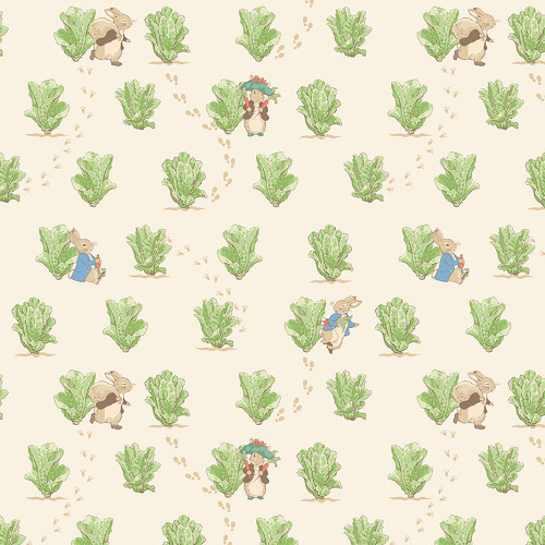 Riley Blake Fabrics Peter Rabbit and Benjamin Bunny Lettuce Patch Cream