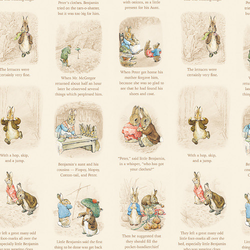 Riley Blake Fabrics Peter Rabbit and Benjamin Bunny Story time Cream
