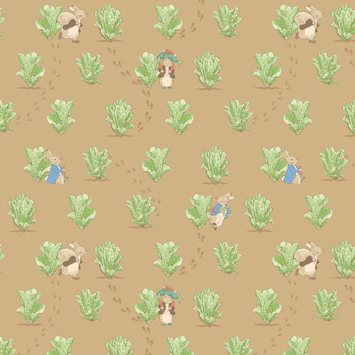 Riley Blake Fabrics Peter Rabbit and Benjamin Bunny Lettuce Patch Tan