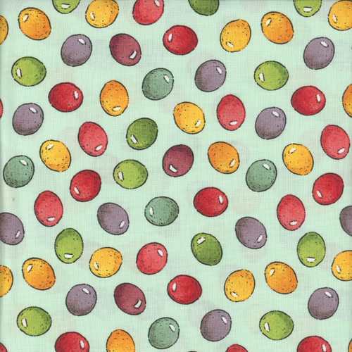 Riley Blake Fabrics Egg Hunt Janet Wecker Frisch Jelly Beans Aqua Blue