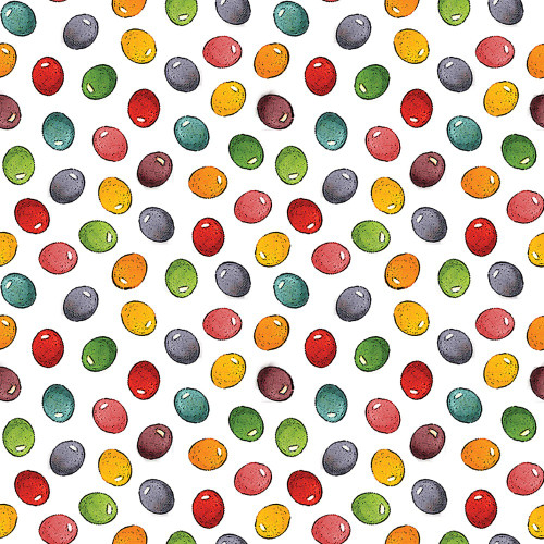Riley Blake Fabrics Egg Hunt Janet Wecker Frisch Jelly Beans White