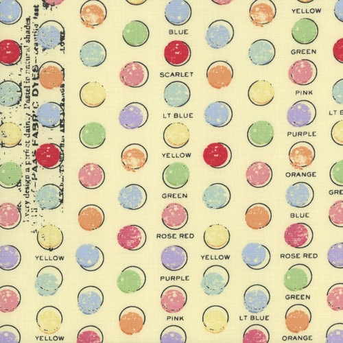 Riley Blake Fabrics Egg Hunt Janet Wecker Frisch Egg Dye Dots Yellow