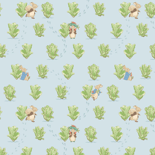 Riley Blake Fabrics Peter Rabbit and Benjamin Bunny Lettuce Patch Blue