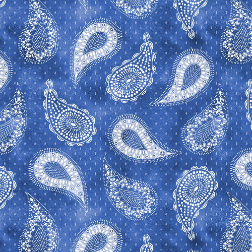 Wilmington Prints Fabrics Indigo Splash Dina June Paisley Dots Blue