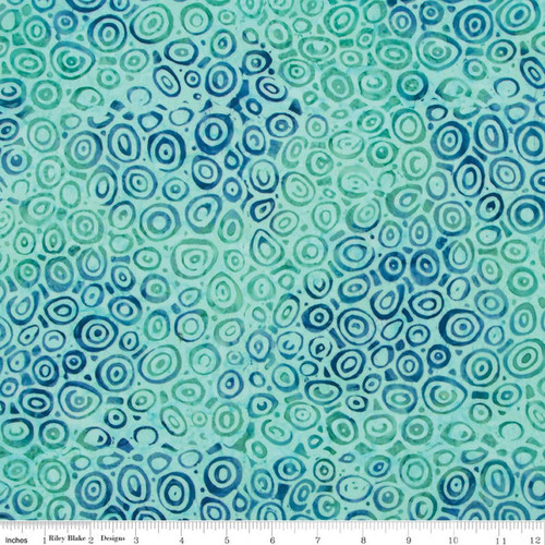 Riley Blake Fabrics Expressions Batiks Silver Shores Pool Party Ocean Blue
