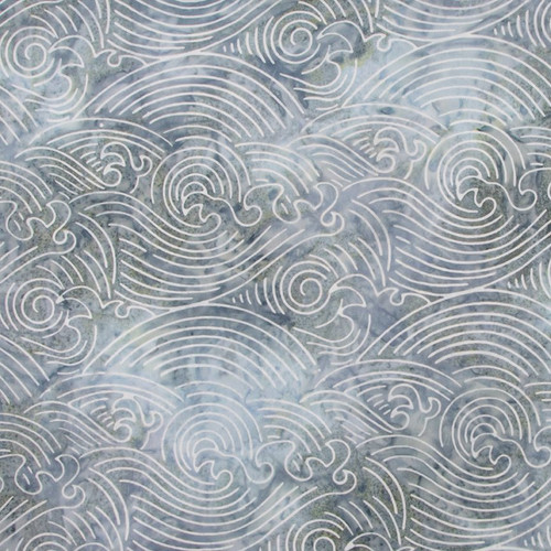 Riley Blake Fabrics Expressions Batiks Silver Shores Blustery Days Grey Waves