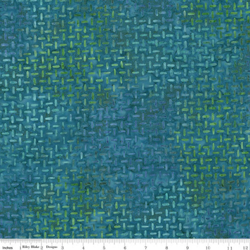 Riley Blake Fabrics Expressions Batiks Silver Shores Peacock Teal Green Blue