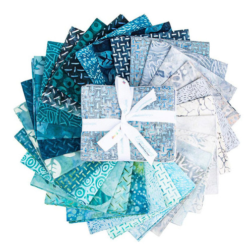 Riley Blake Fabrics Expressions Batiks Silver Shores 28 Pc Fat Quarter Bundle
