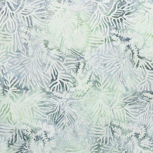 Riley Blake Fabrics Expressions Batiks Silver Shores Green Frost Grey