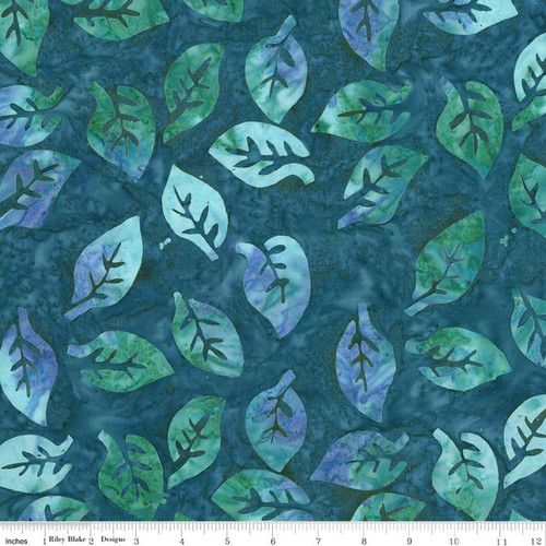 Riley Blake Fabrics Expressions Batiks Silver Shores Kaleidoscope Teal Blue