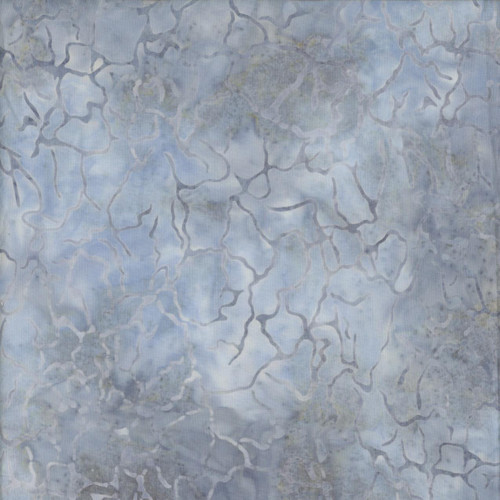Riley Blake Fabrics Expressions Batiks Silver Shores Moonbeam Grey, fabric with a grey and silver abstract ocean wave pattern.