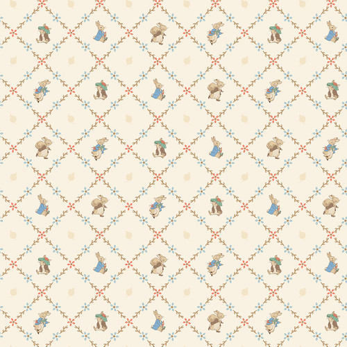 Riley Blake Fabrics Peter Rabbit and Benjamin Bunny Lattice Cream