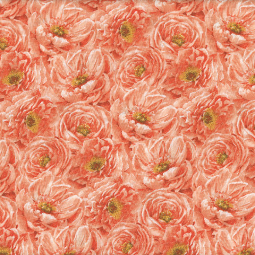 Wilmington Prints Peach Whispers Beth Grove Peach Packed Flower Blooms