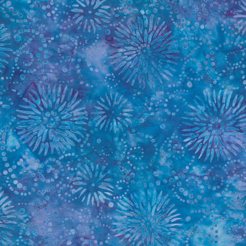 Wilmington Prints Fabrics Prismatic Batiks Flower Burst Blue Purple