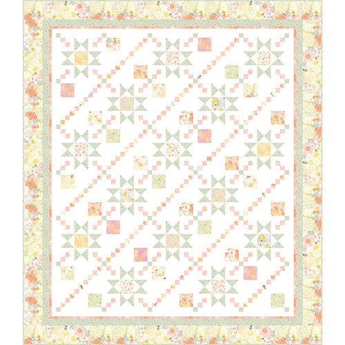Timeless Treasures Fabrics Home Sweet Home Stars of Hope Green Stars Quilt Kit