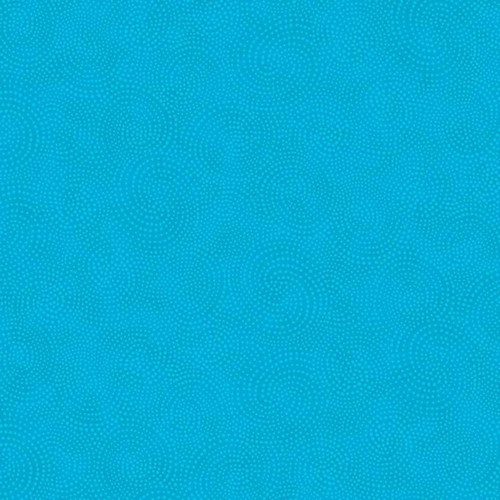 Timeless Treasures Fabrics Turquoise Blue Twirl Textured Dotty Spiral, fabric with a turquoise blue color and a textured dot spiral pattern.