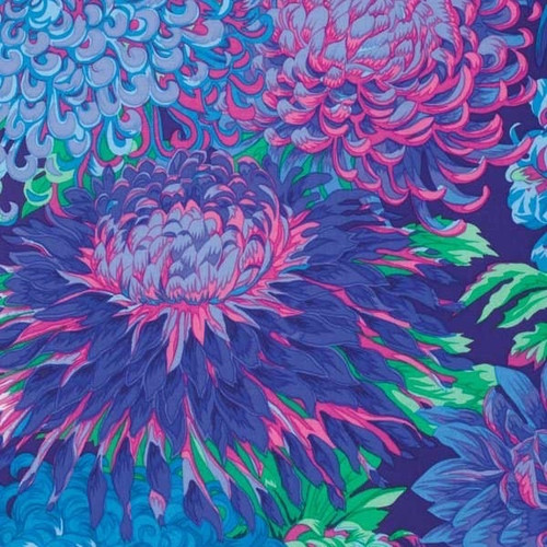 Free Spirit Fabrics Kaffe Fassett Classics Collective Phillip Jacobs Blue Japanese Chrysanthemum