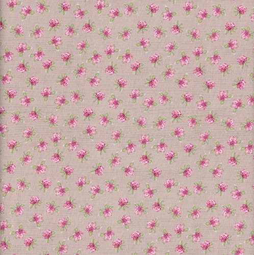 Lumin Fabrics White Owl Sweet Honey Bee Chad Barrett Clover Blooms Pink Taupe Brown