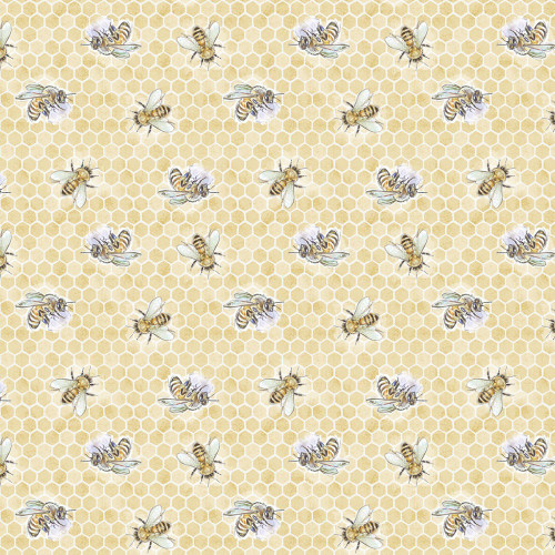 Lumin Fabrics White Owl Sweet Honey Bee Chad Barrett Bees Honeycombs Yellow