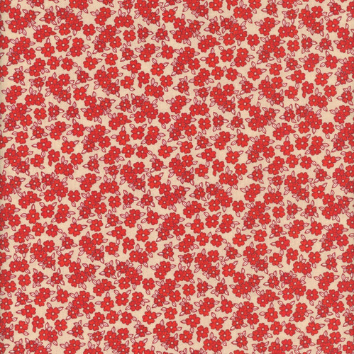 Lumin Fabrics White Owl Stars and Stripes Jennifer Ellory Flowers Red Cream