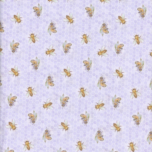 Lumin Fabrics White Owl Sweet Honey Bee Chad Barrett Bees Honeycombs Purple Yellow