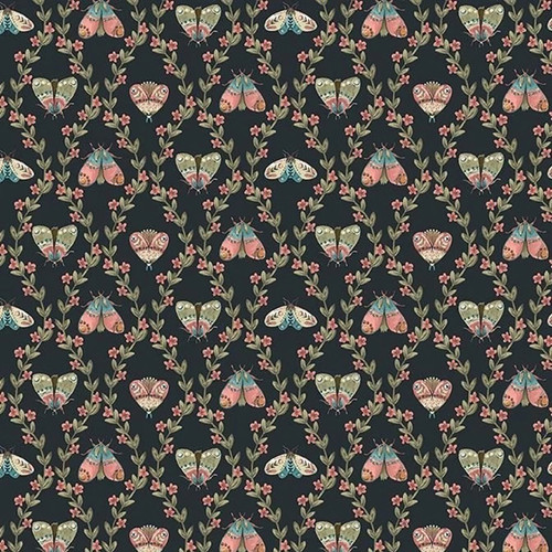 Dear Stella Fabrics Moon Garden Midnight Blue Light Seekers